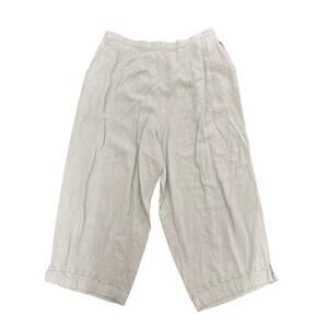 VTG Fashion Bug Womens Sz 14/16 Capri Length Green Pants Embroidered Cuff